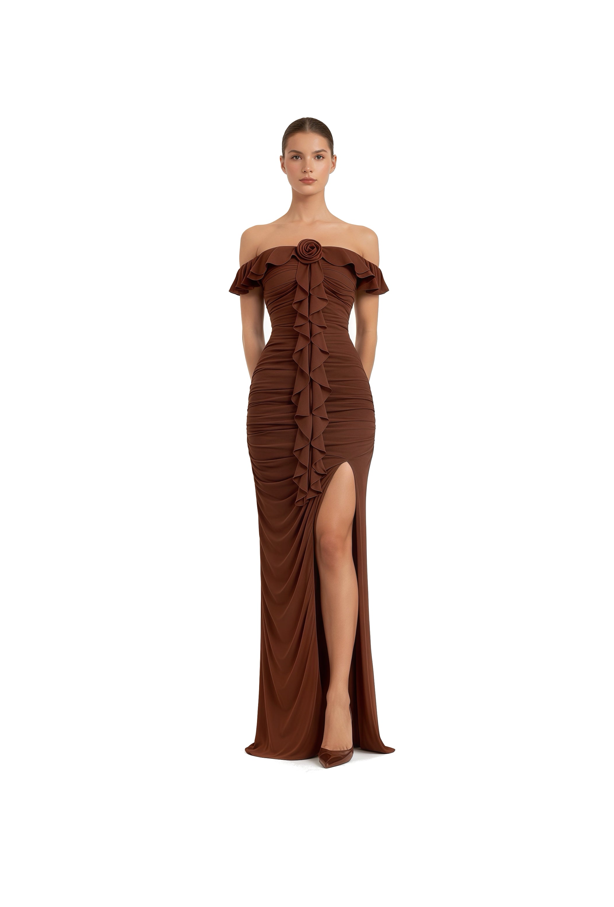 Luna Petal Gown - Front Slit