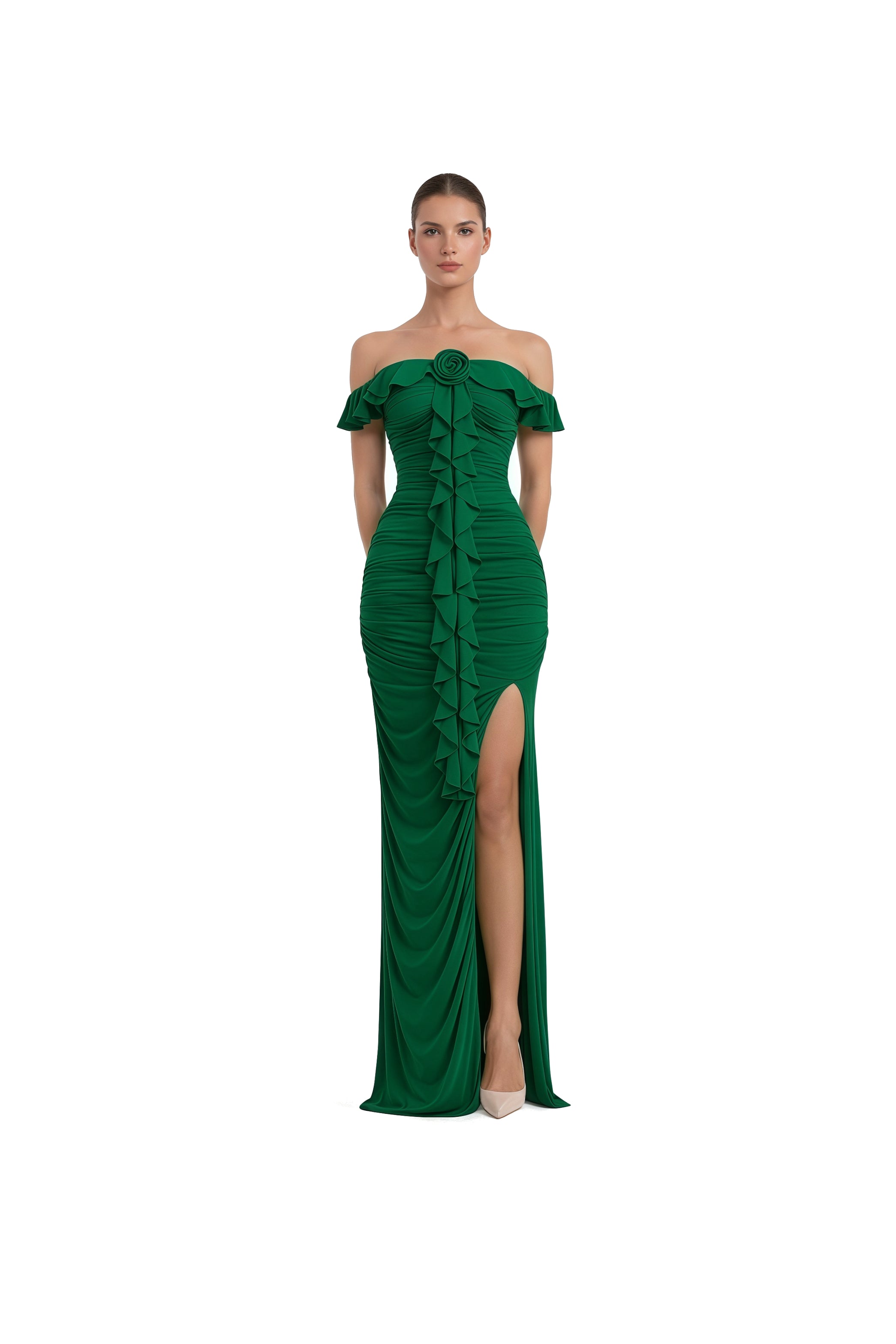Luna Petal Gown - Front Slit