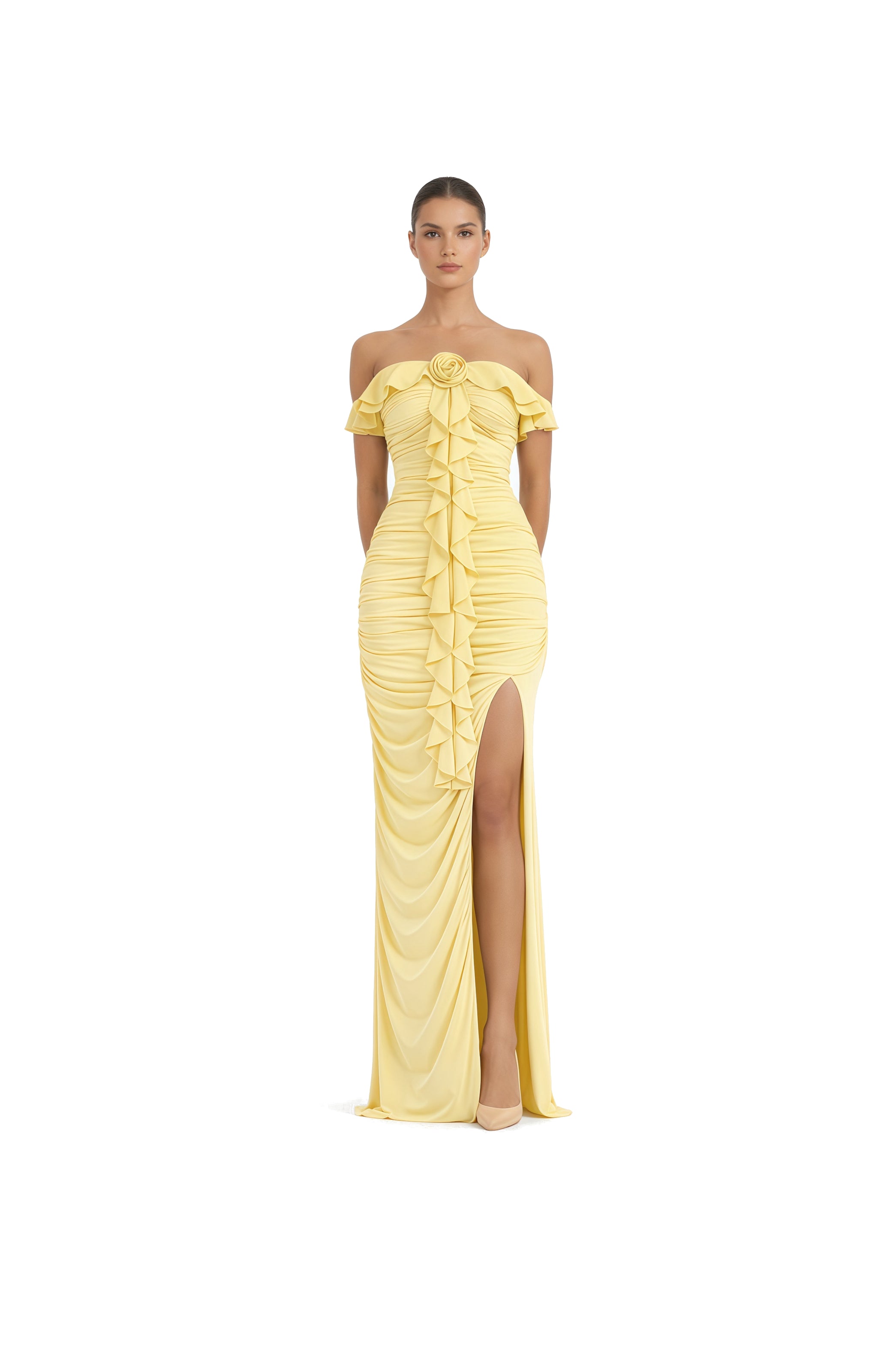 Luna Petal Gown - Front Slit