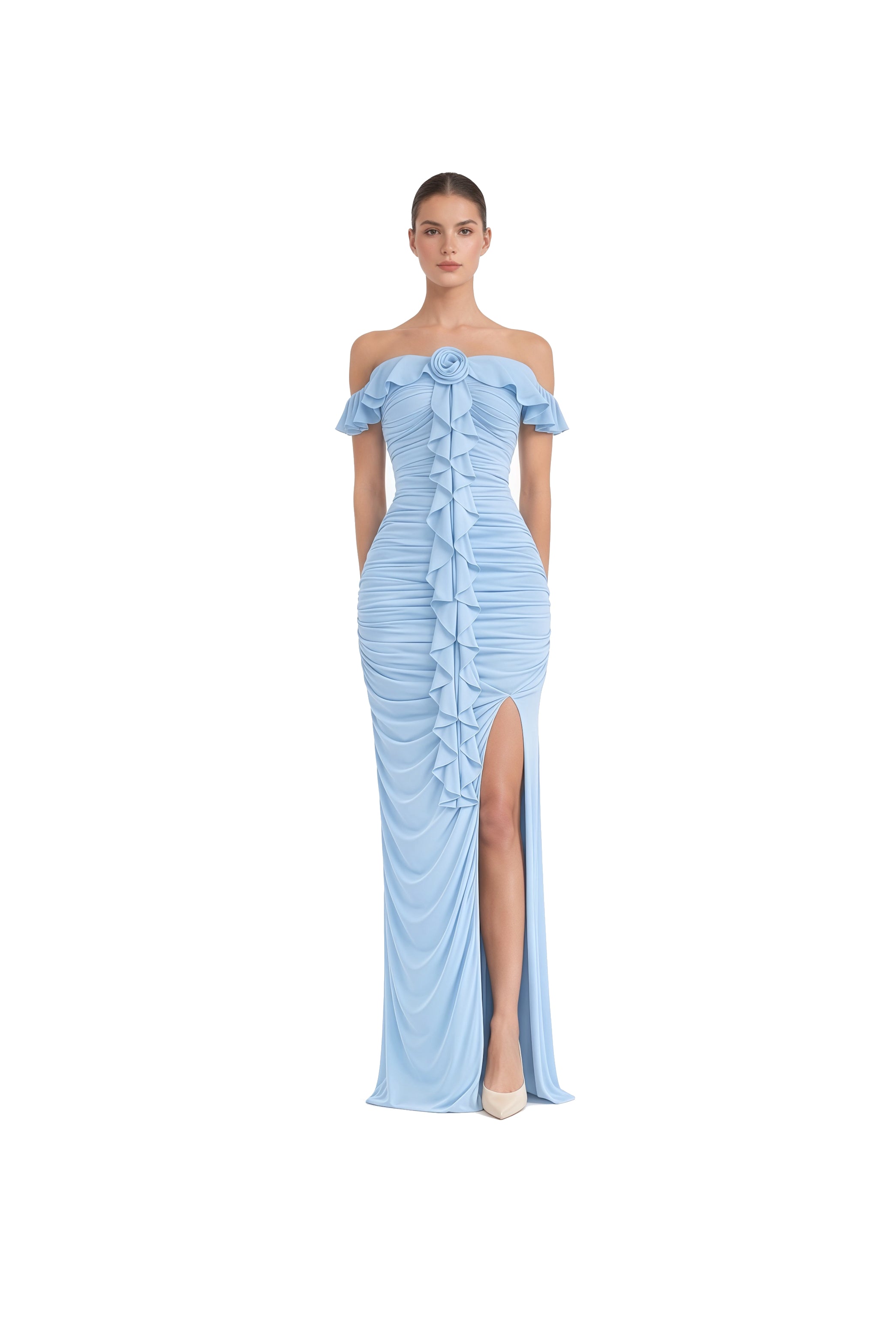 Luna Petal Gown - Front Slit