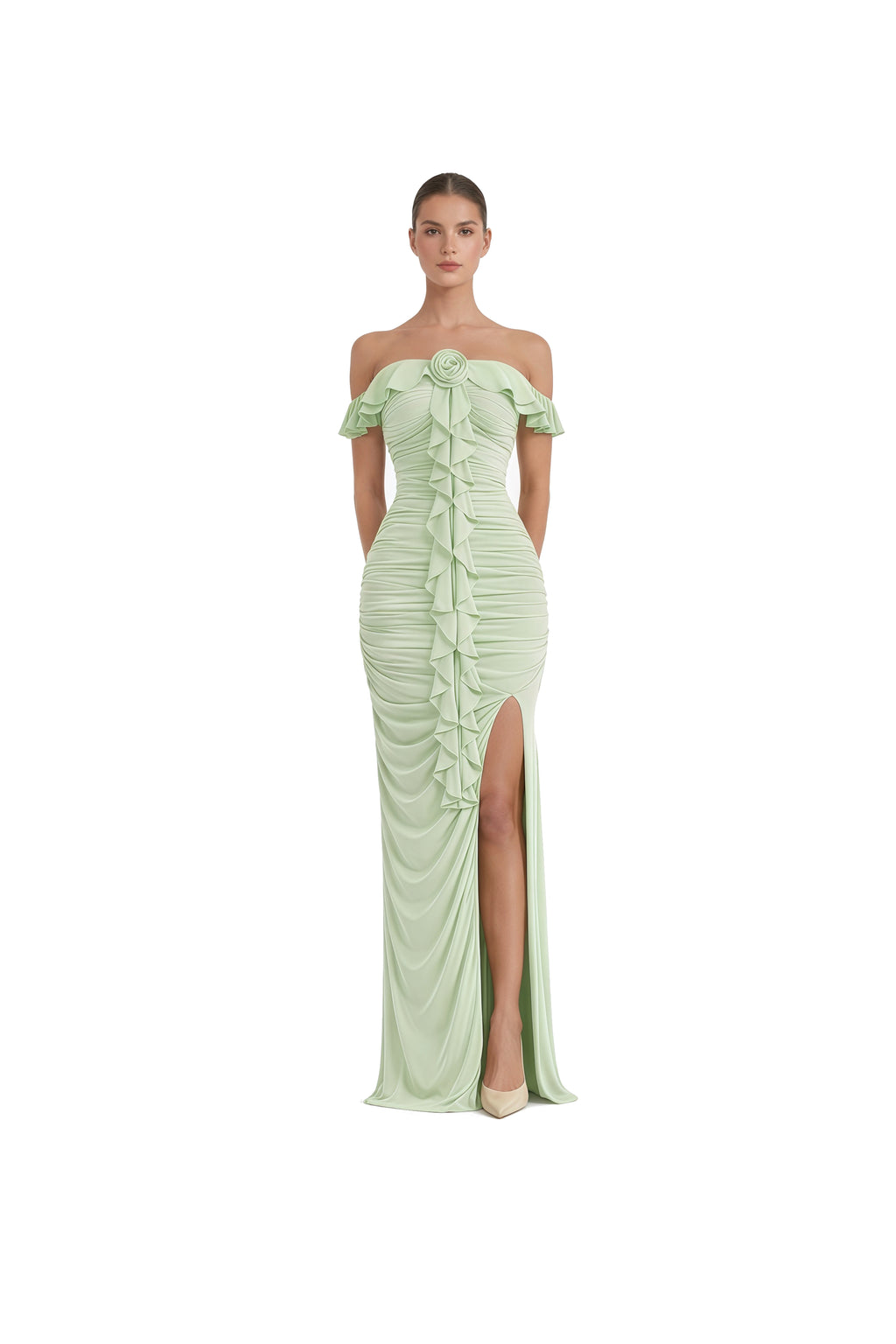 Luna Petal Gown - Front Slit