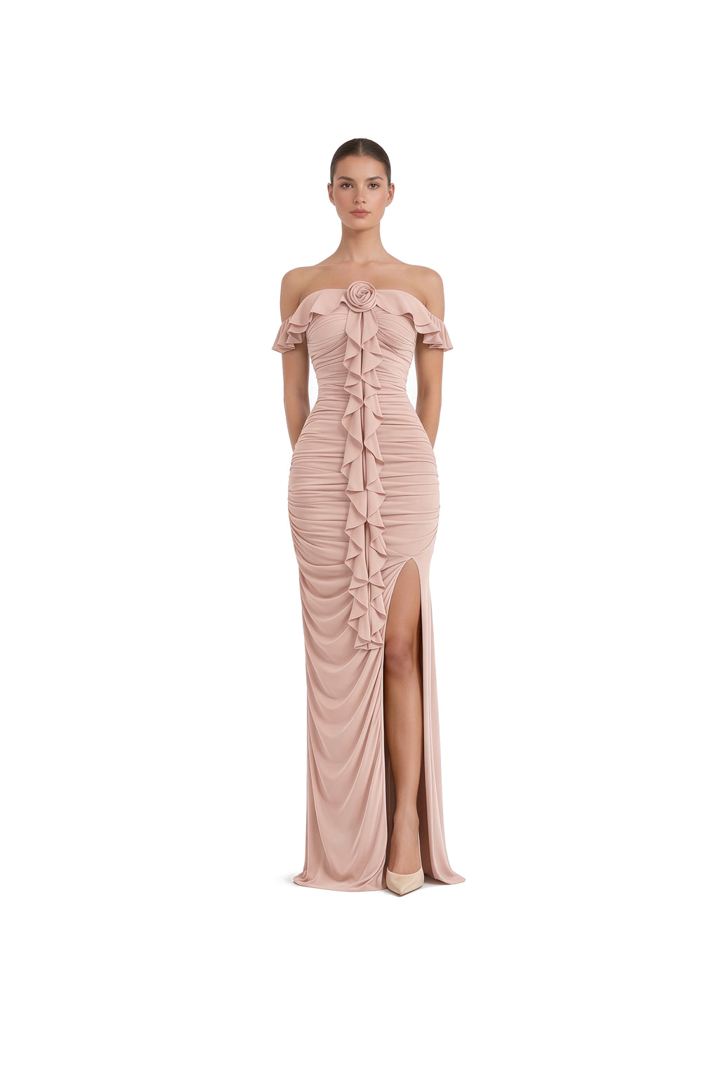 Luna Petal Gown - Front Slit