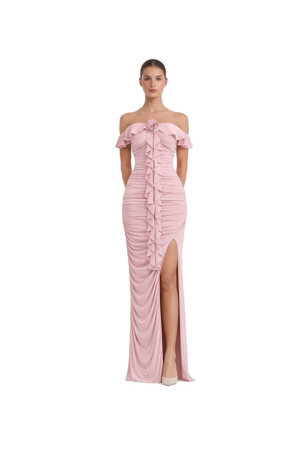 Luna Petal Gown - Front Slit