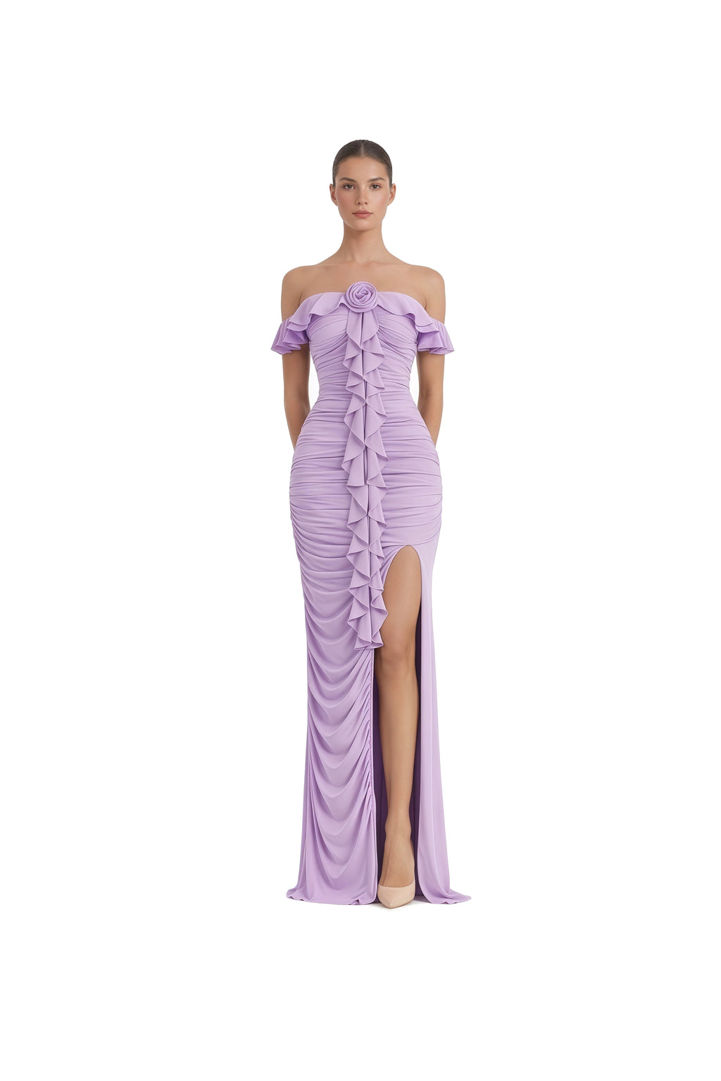 Luna Petal Gown - Front Slit