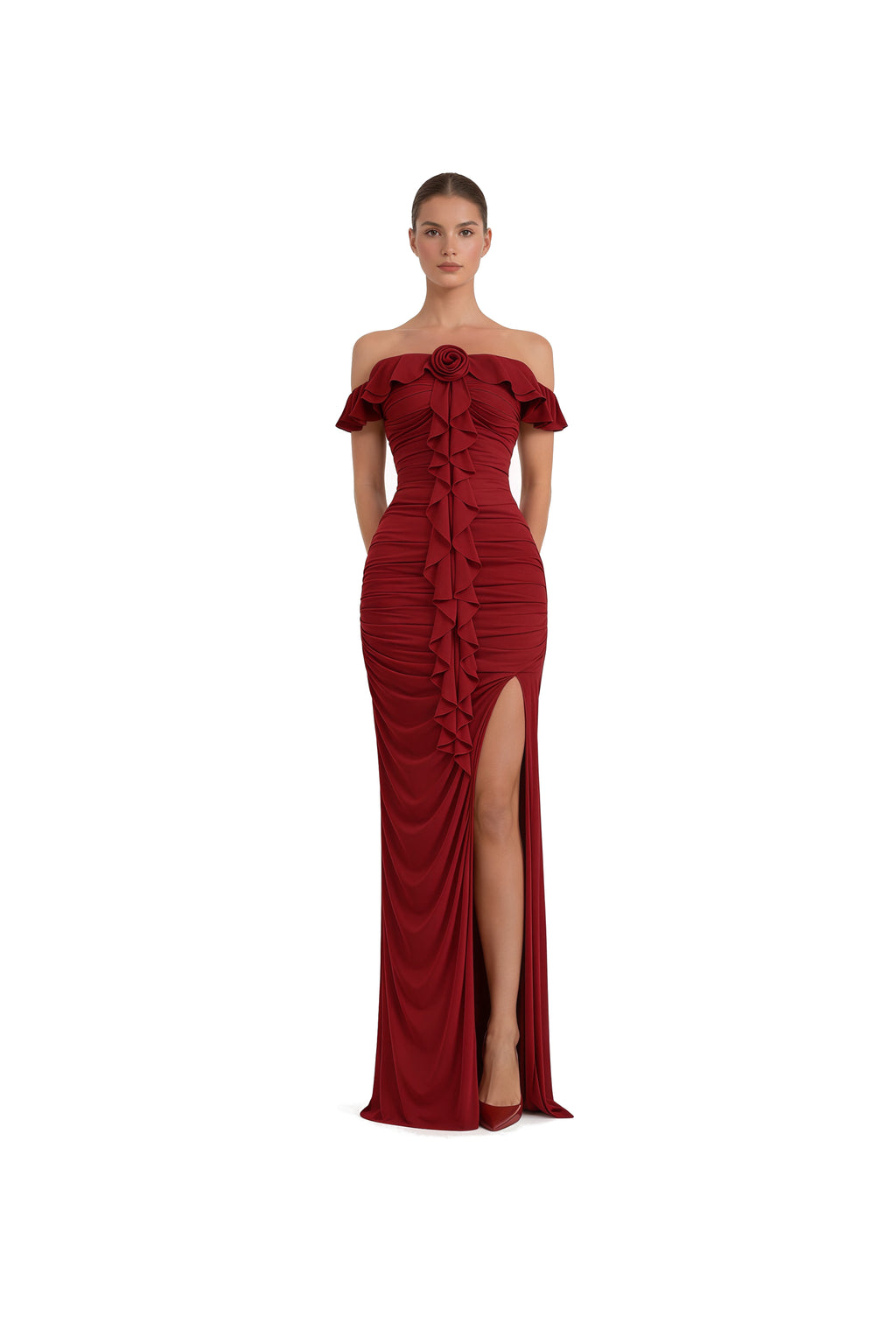 Luna Petal Gown - Front Slit