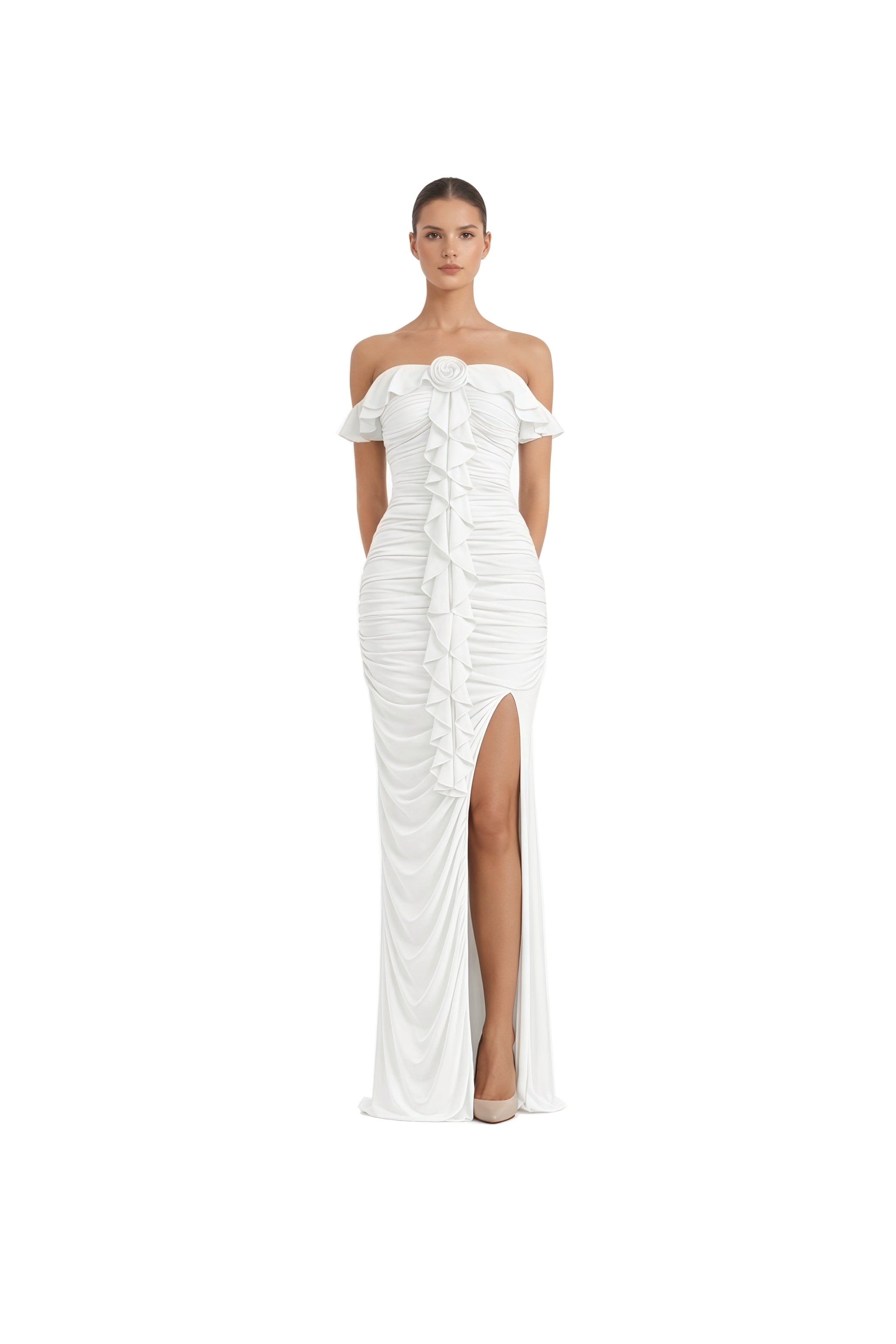 Luna Petal Gown - Front Slit